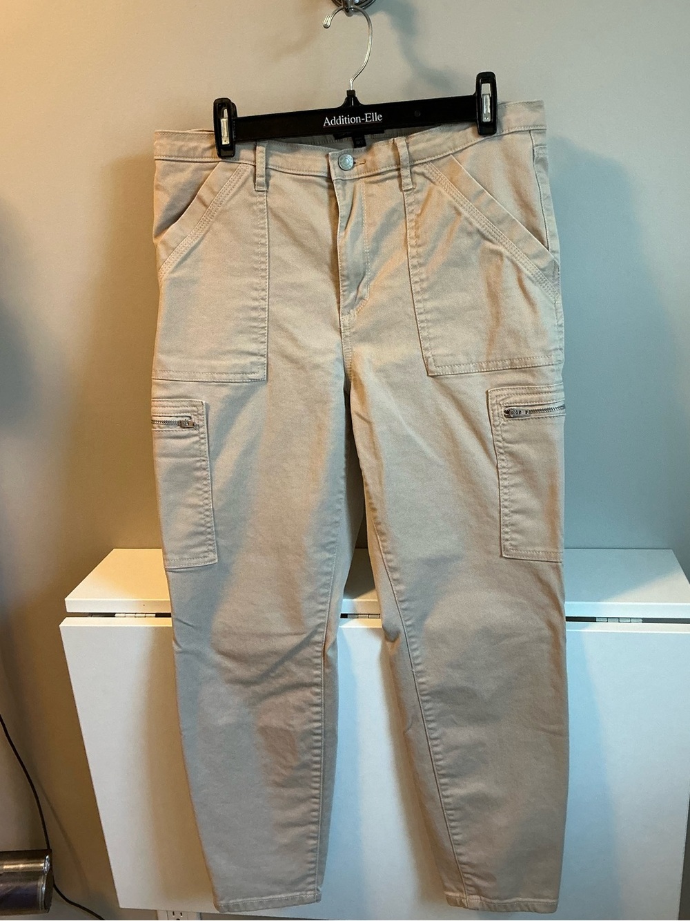 Banana Republic High-Rise Skinny Jeans in Light Beige